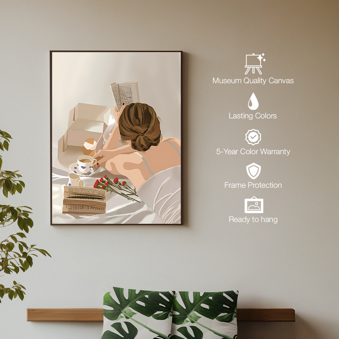 Morning Reading Digital Wall Painting