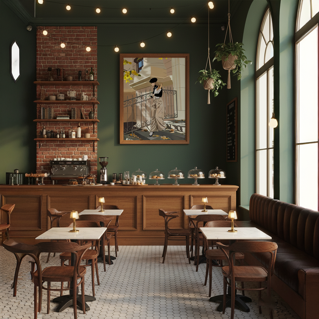 Autumn Stroll Digital Wall Painting