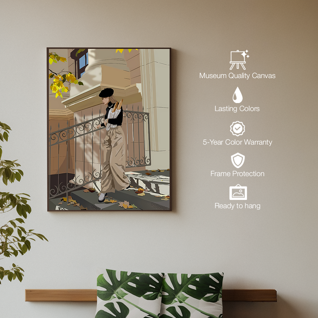 Autumn Stroll Digital Wall Painting