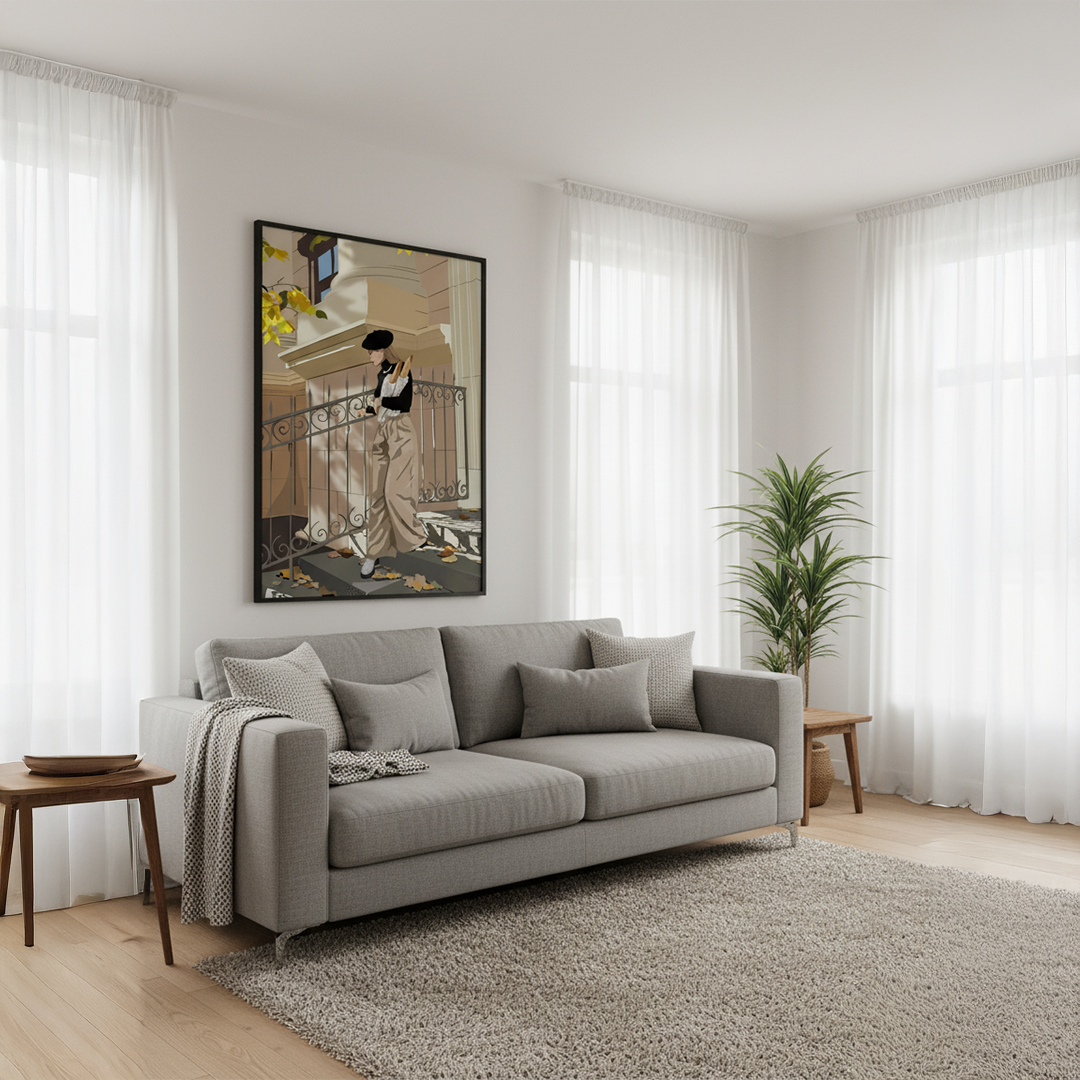 Autumn Stroll Digital Wall Painting