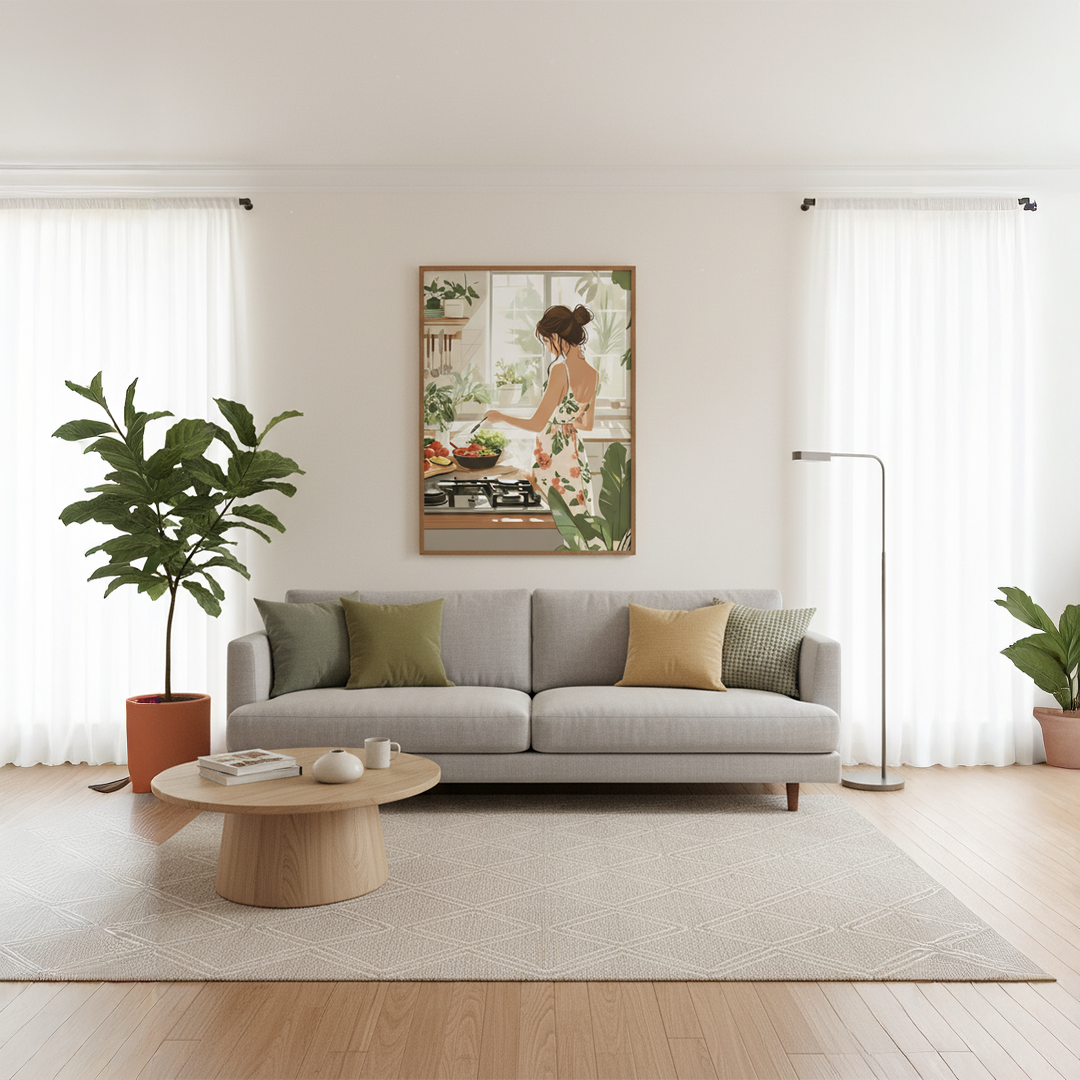 Kitchen Garden Bliss Digital Wall Painting