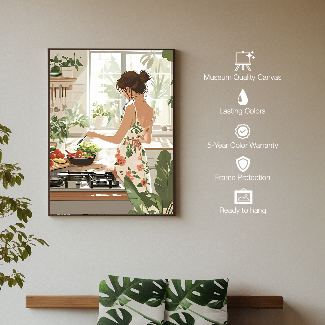 Kitchen Garden Bliss Digital Wall Painting