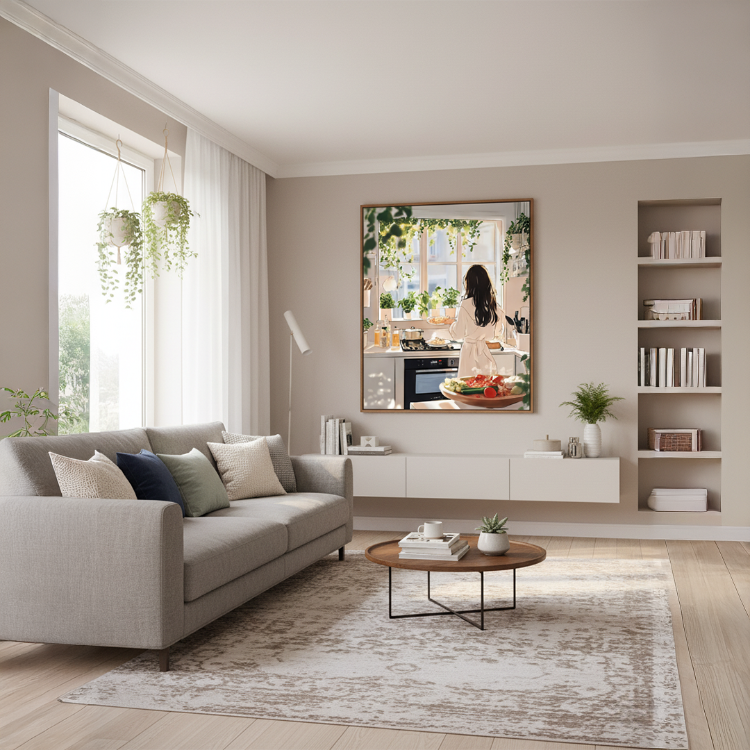 Sunny Morning Prep Digital Wall Painting