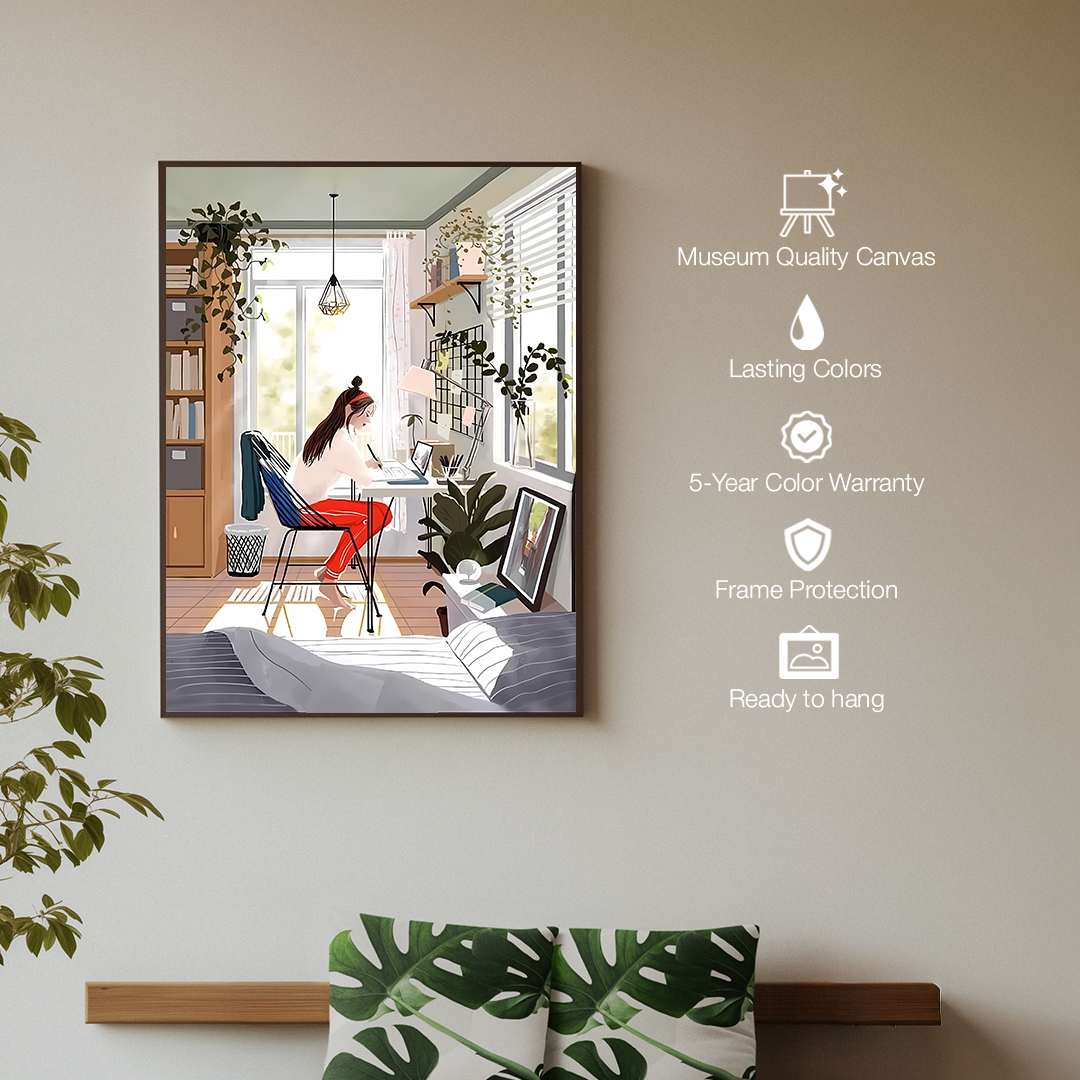 Home Office Productivity Digital Wall Painting