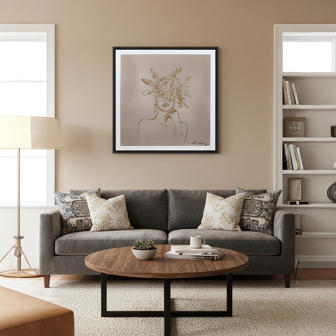 Aureate Elegance Handmade Textured Wall Painting