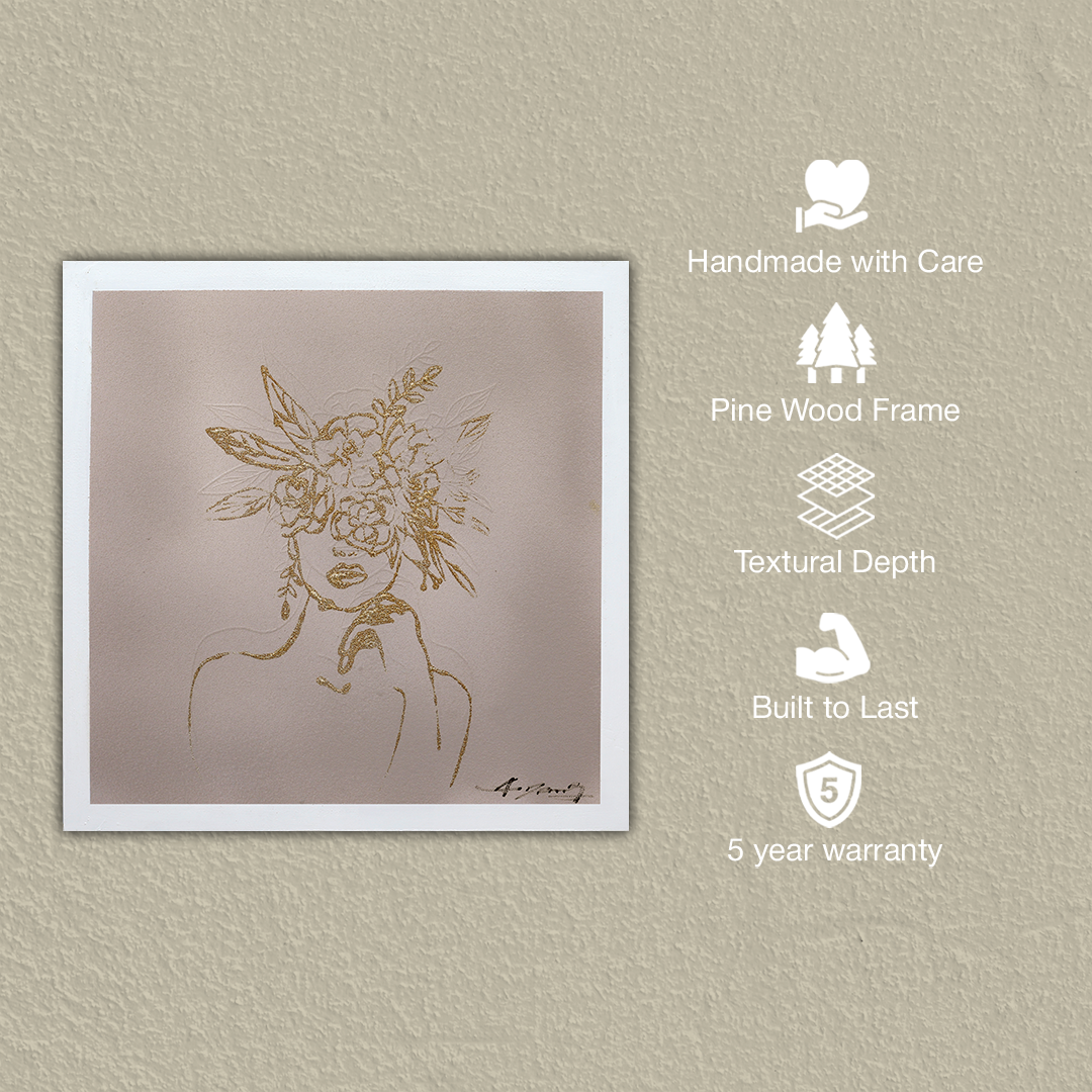 Aureate Elegance Handmade Textured Wall Painting