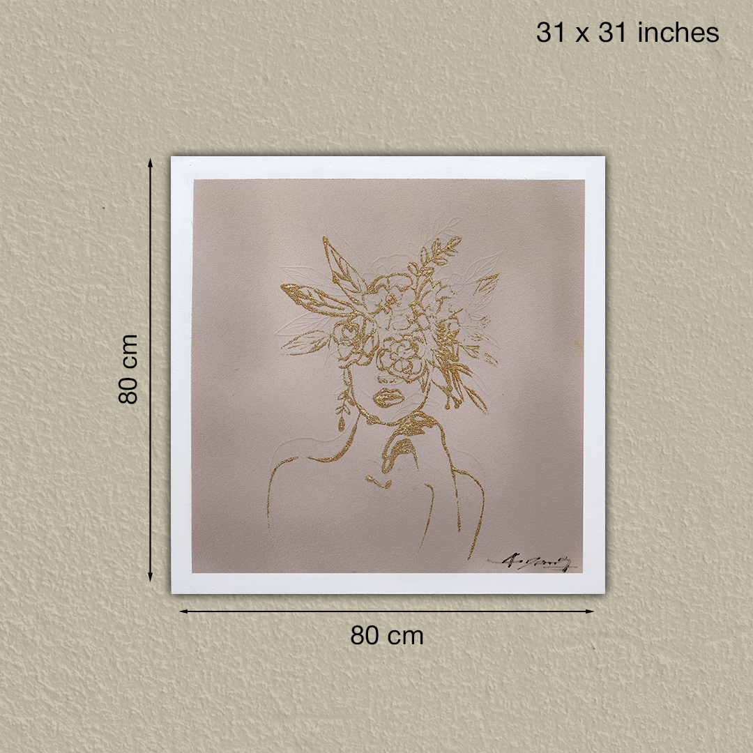 Aureate Elegance Handmade Textured Wall Painting