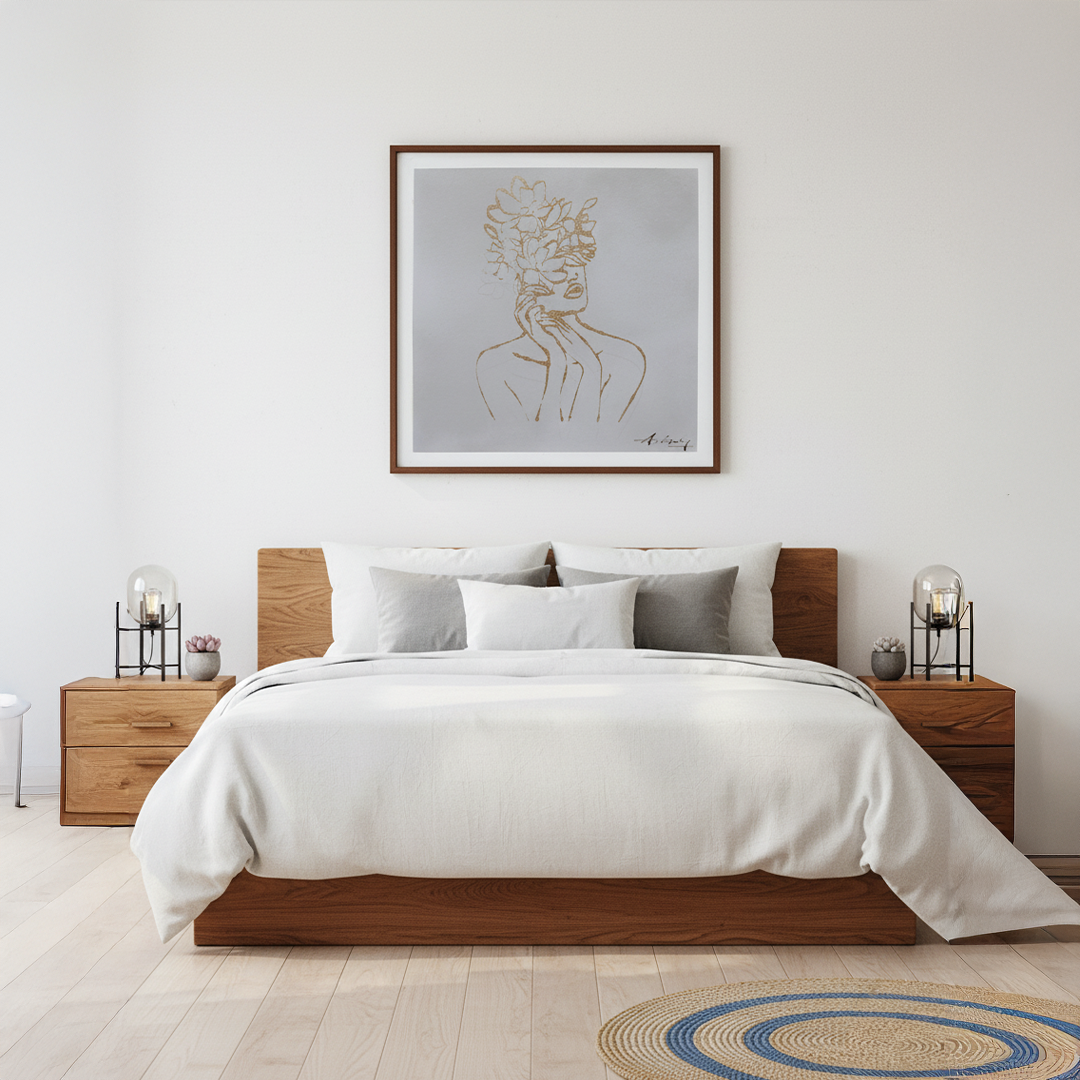 Golden Serenity Handmade Textured Wall Painting