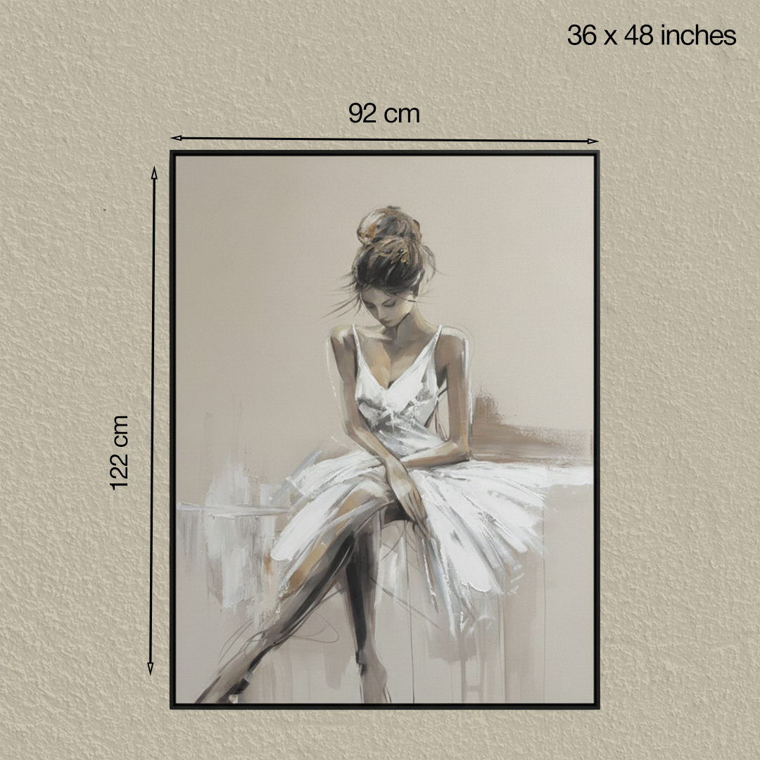 Elan Noire Ballerina Handmade Textured Wall Painting