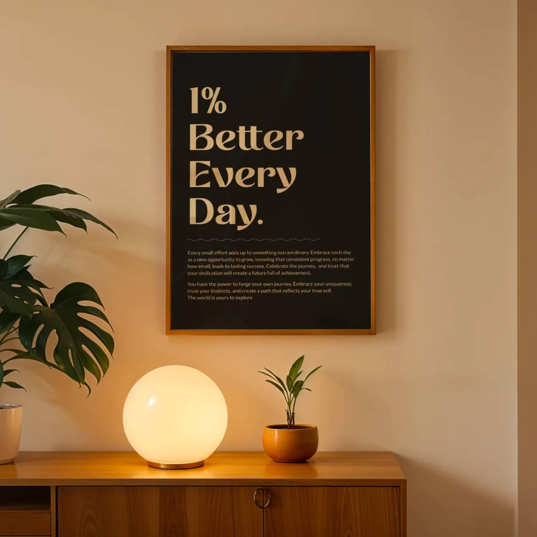1% Better Every Day Digital Art Poster