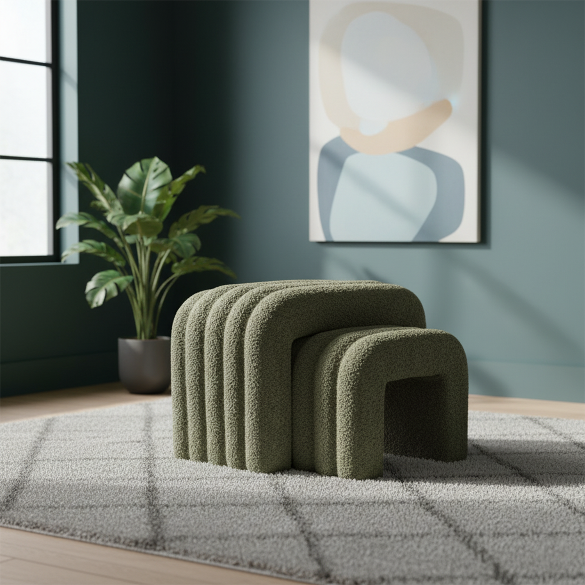 Arcadia Boucle Pouf Bench