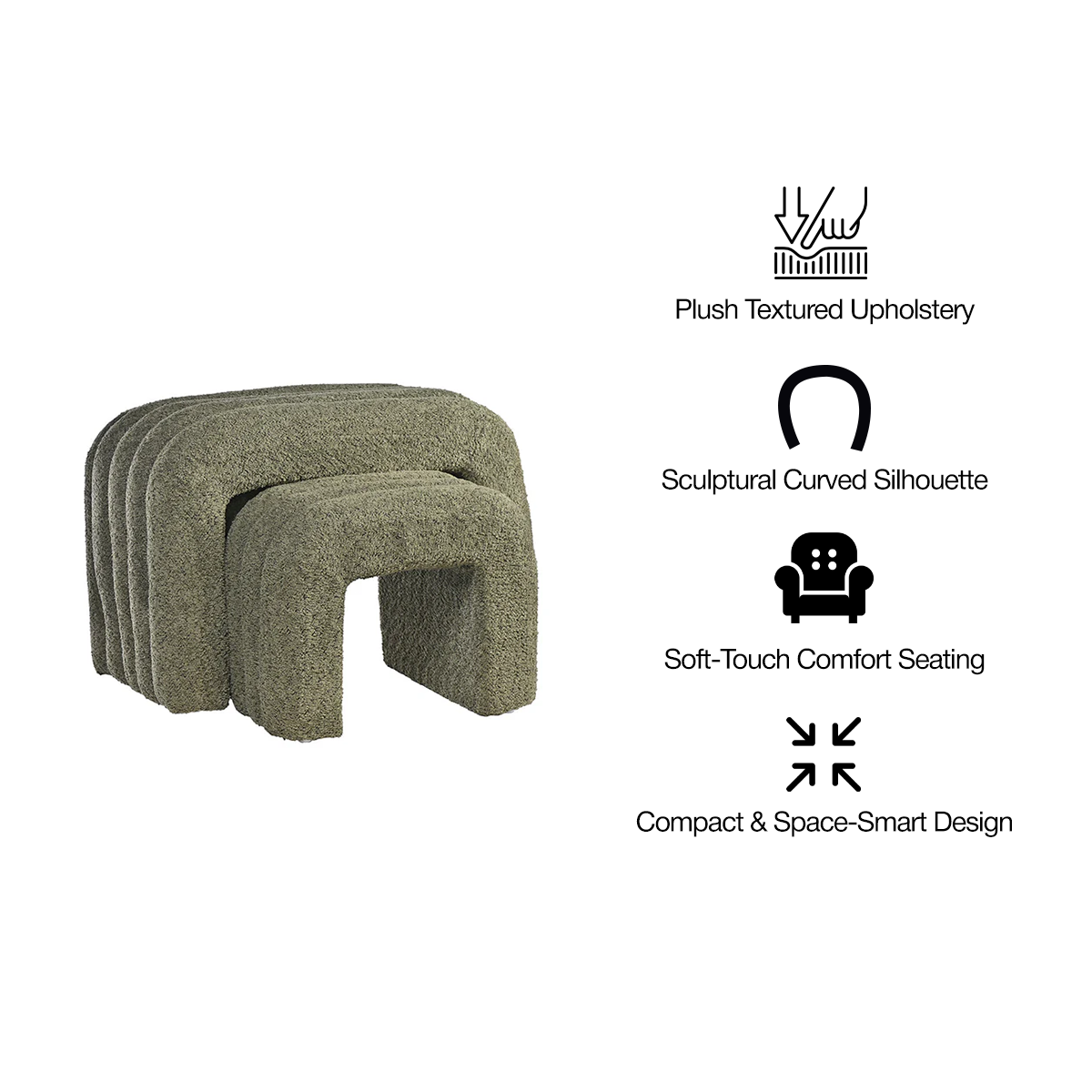 Arcadia Boucle Pouf Bench