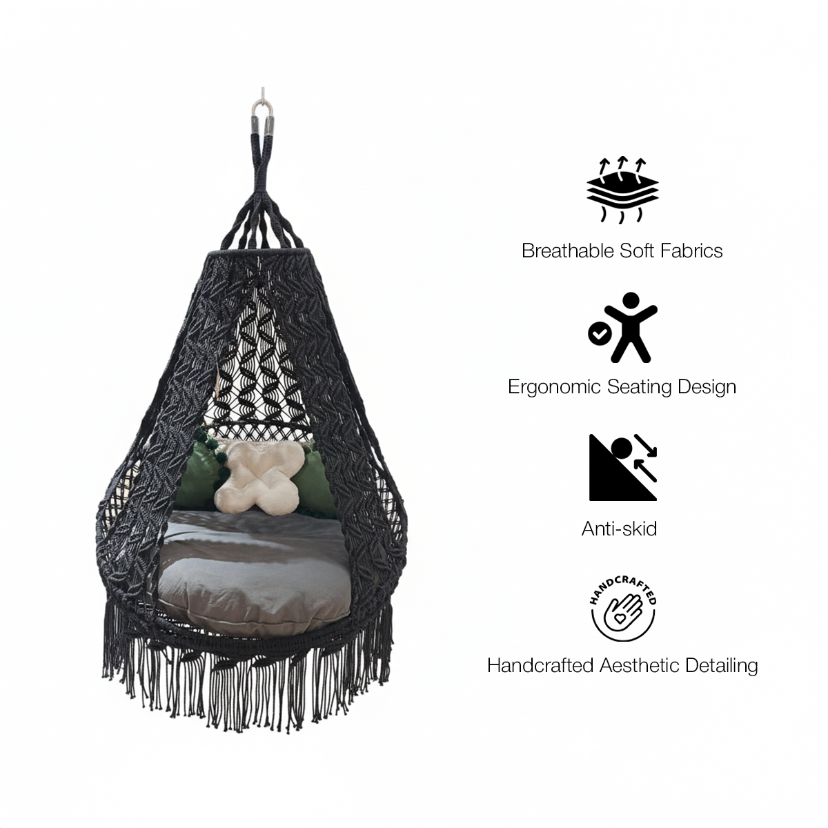 Boho Trance Macrame Swing Chair