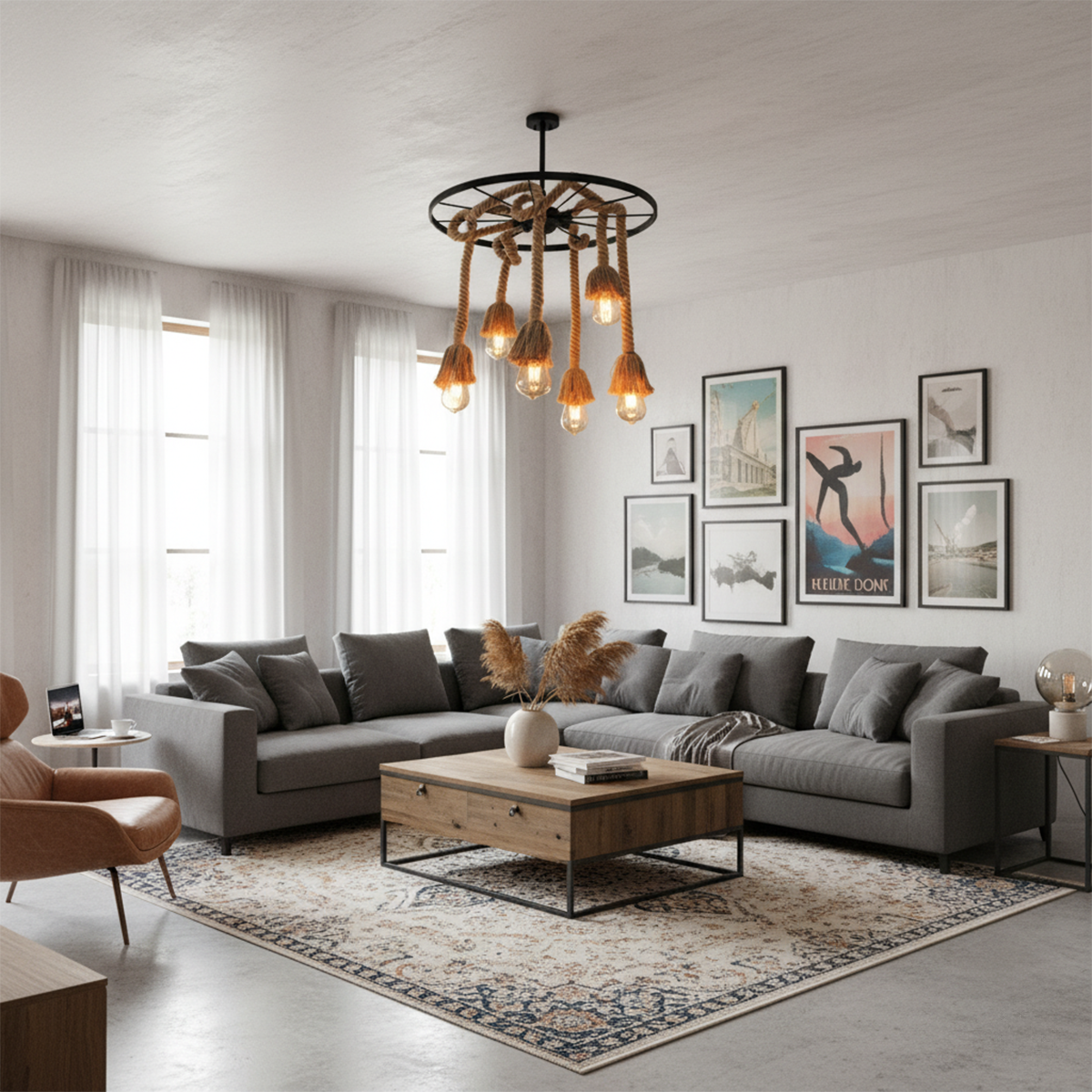 Mariner’s Forge Rope Chandelier