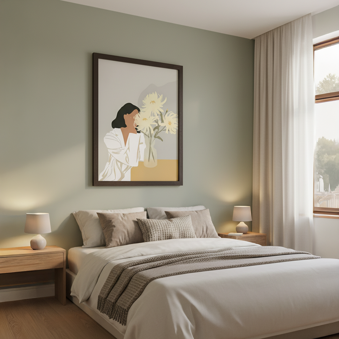 Tranquil Chrysanthemum Digital Wall Painting