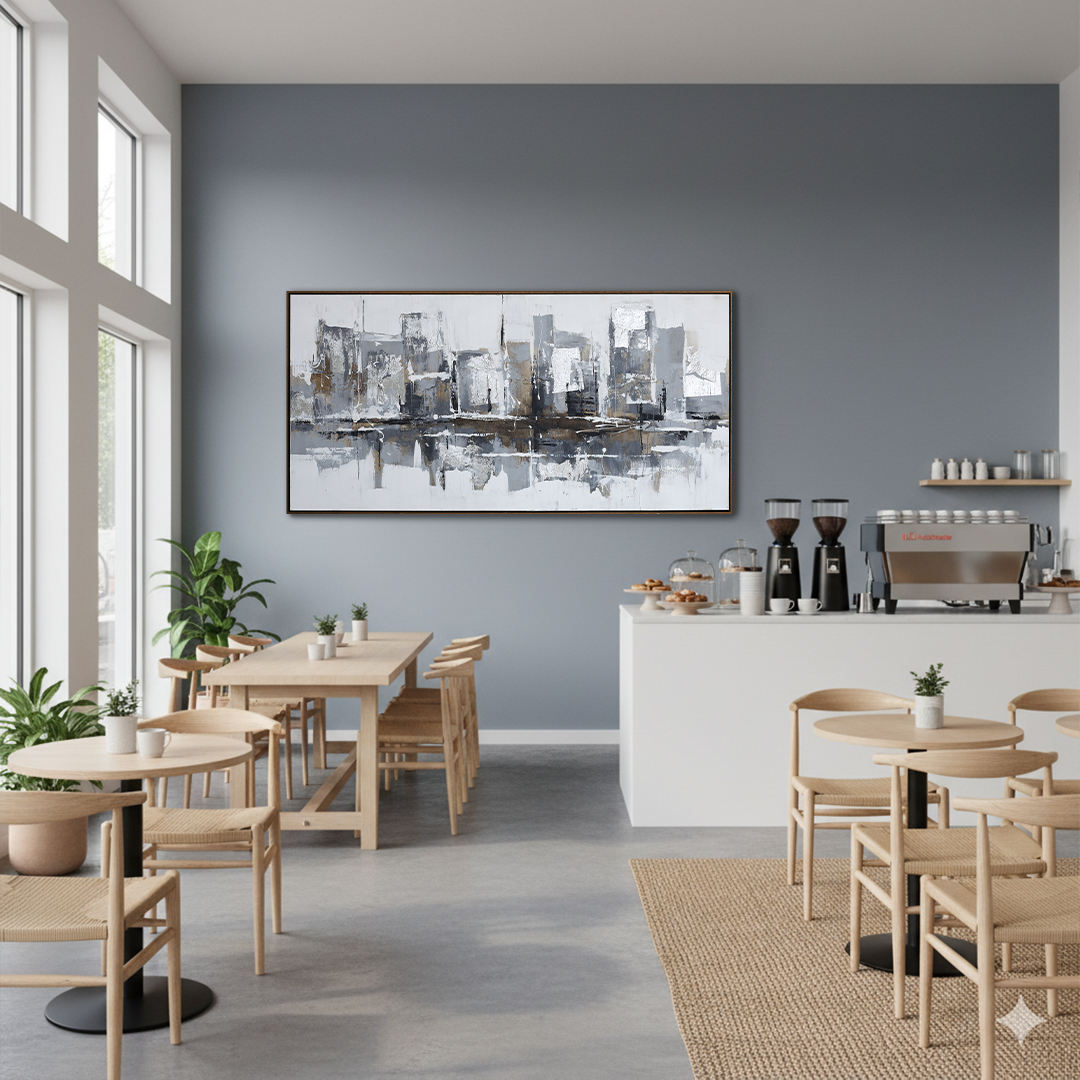 Obsidian Horizon Handmade Textured Wall Painting