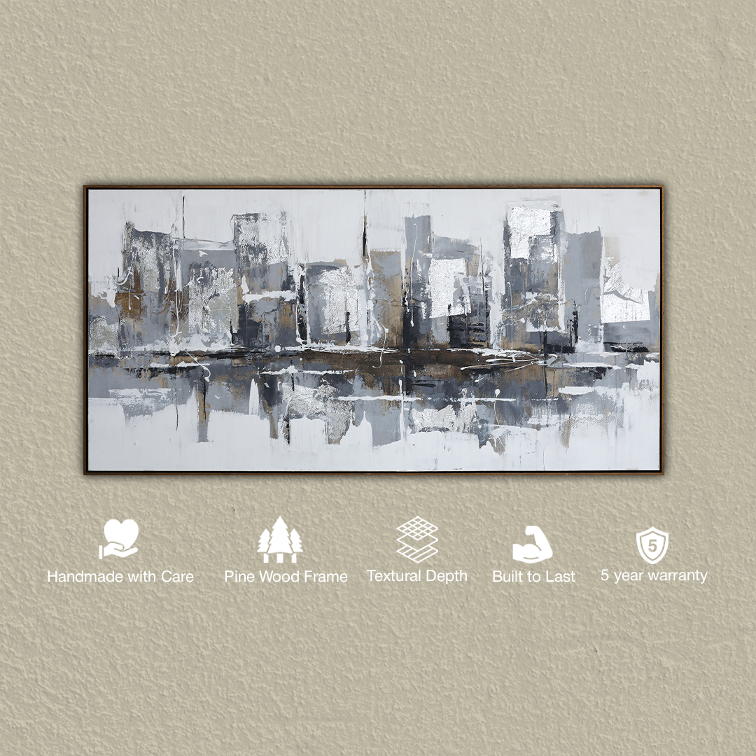 Obsidian Horizon Handmade Textured Wall Painting