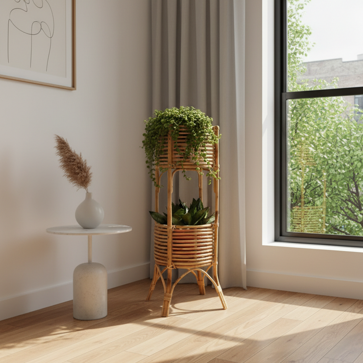 Earthy Elegance Cane Planter