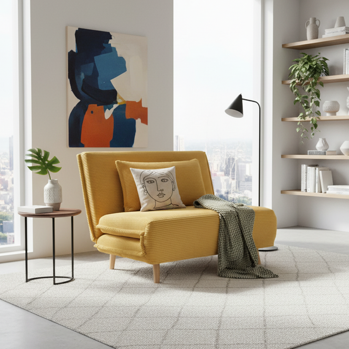 Elara Corduroy Sofa Cum Bed