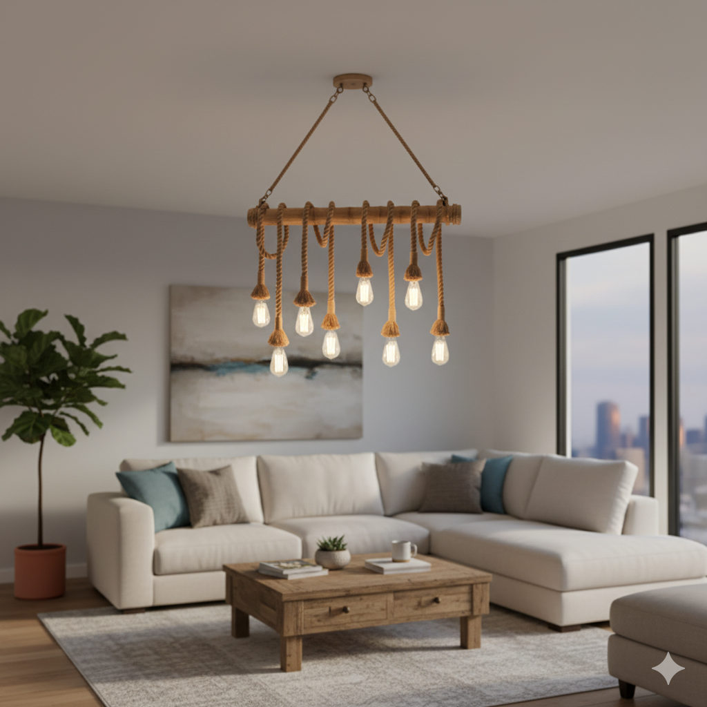 Driftwood Horizon Rope Chandelier