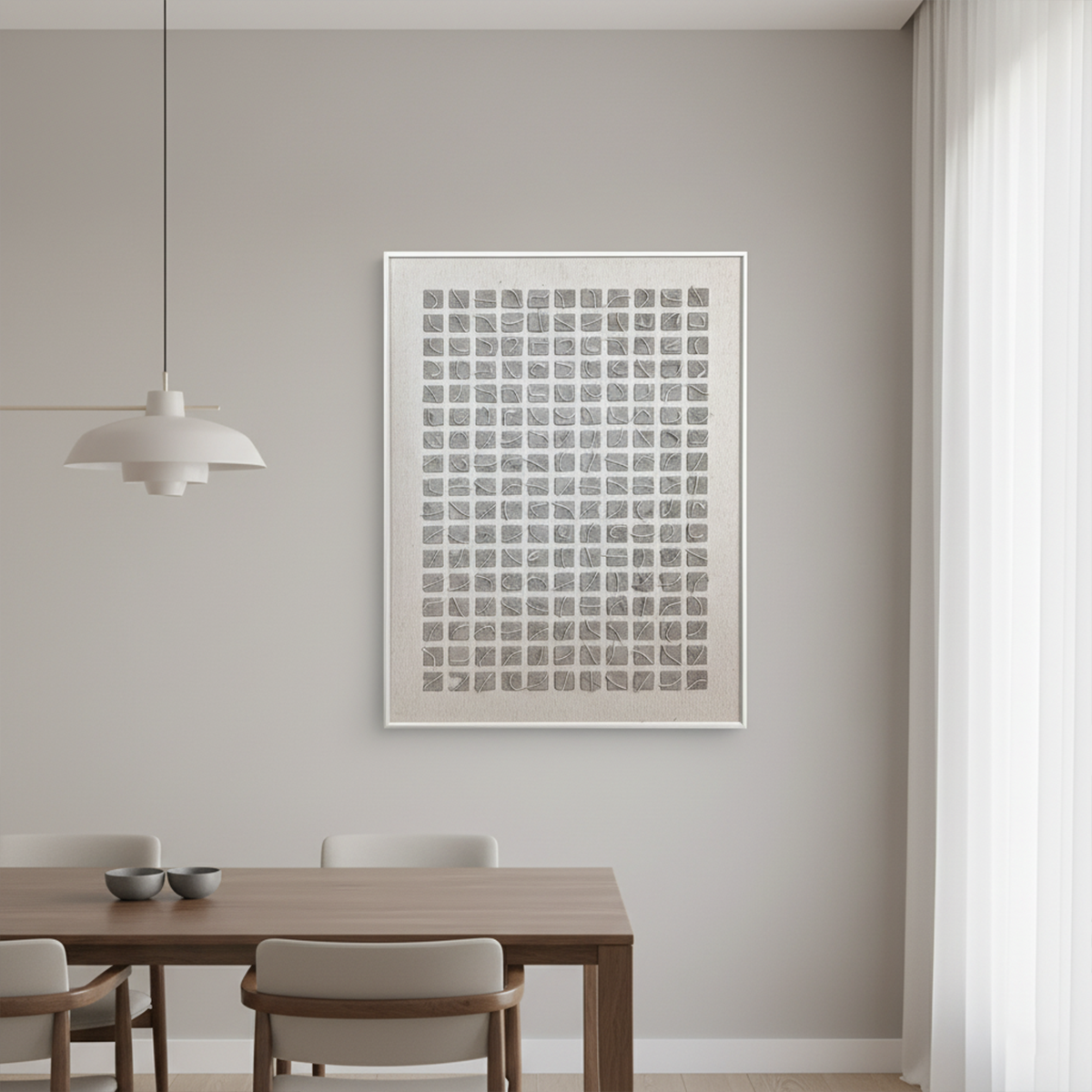 The 10x10 Grid Handmade Textured Wall Painting