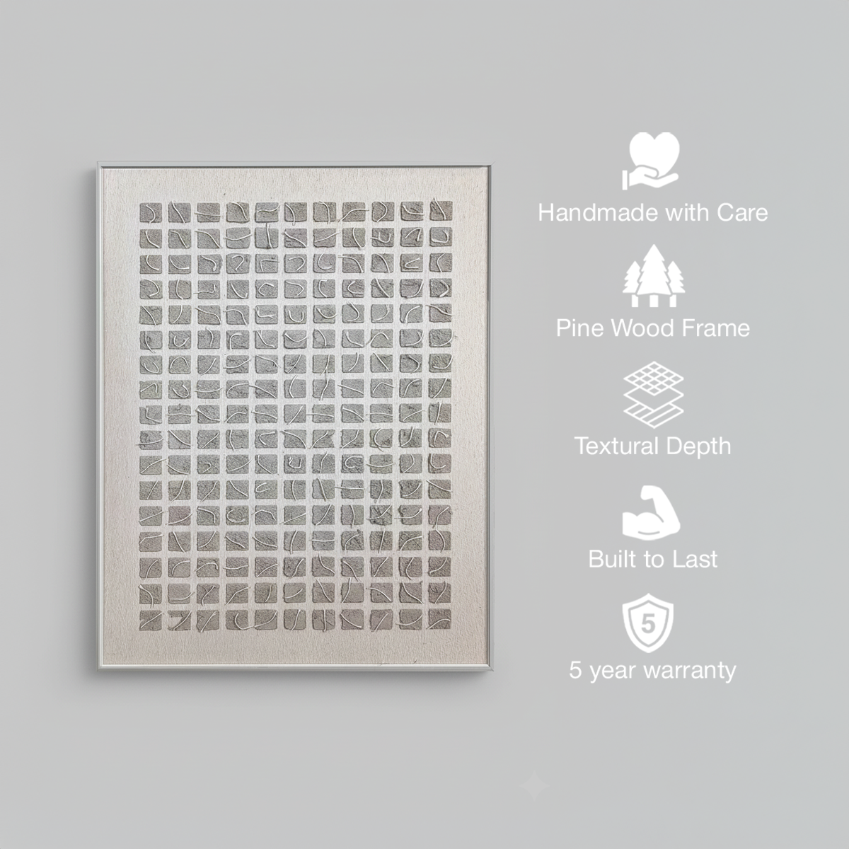 The 10x10 Grid Handmade Textured Wall Painting