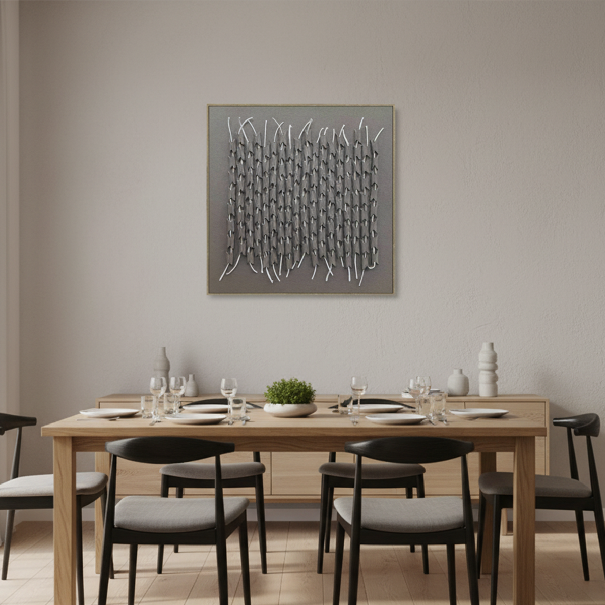 Arctic Weave Handmade 3D Textured Wall Painting