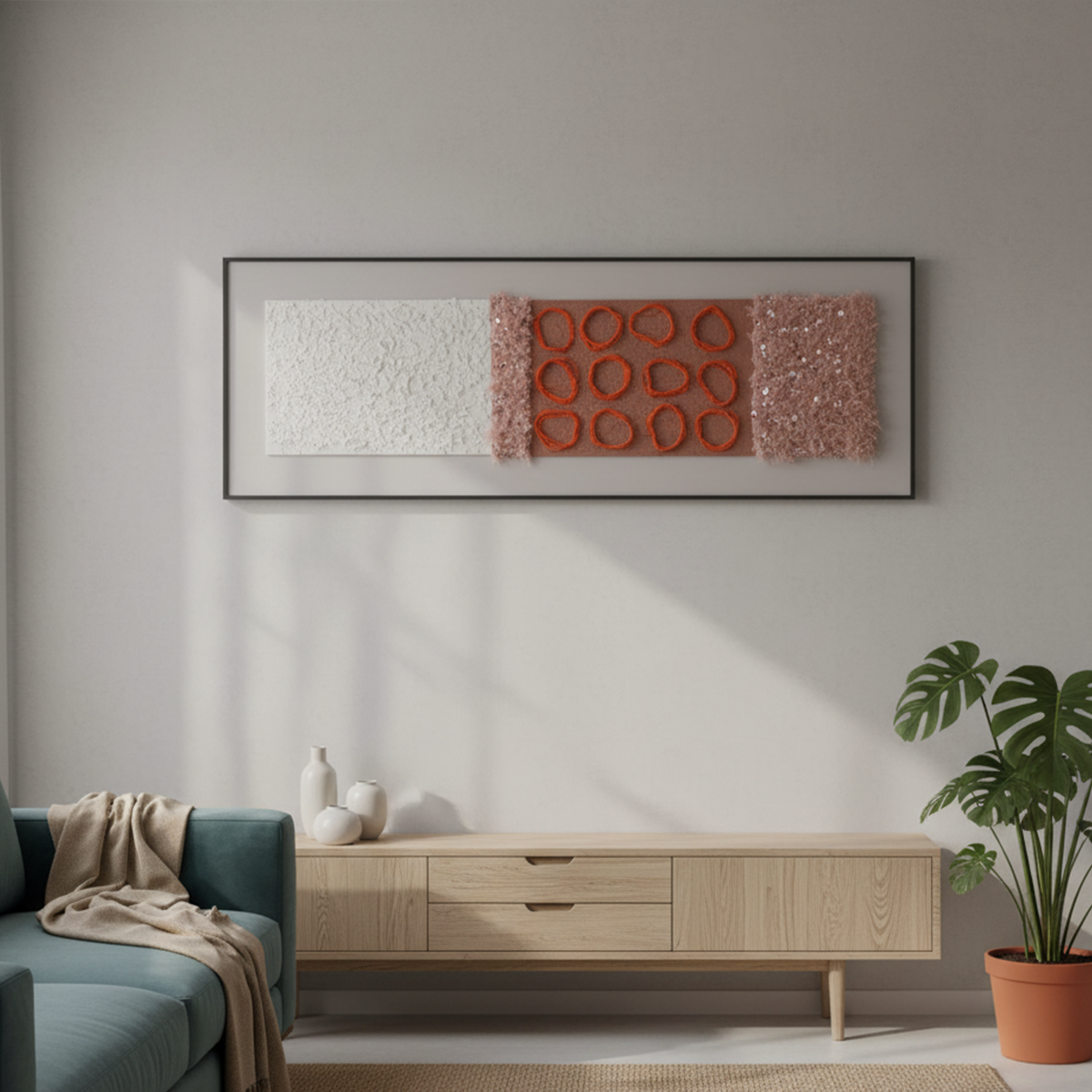 Serenity Tactile Trio Handmade 3D Textured Wall Painting