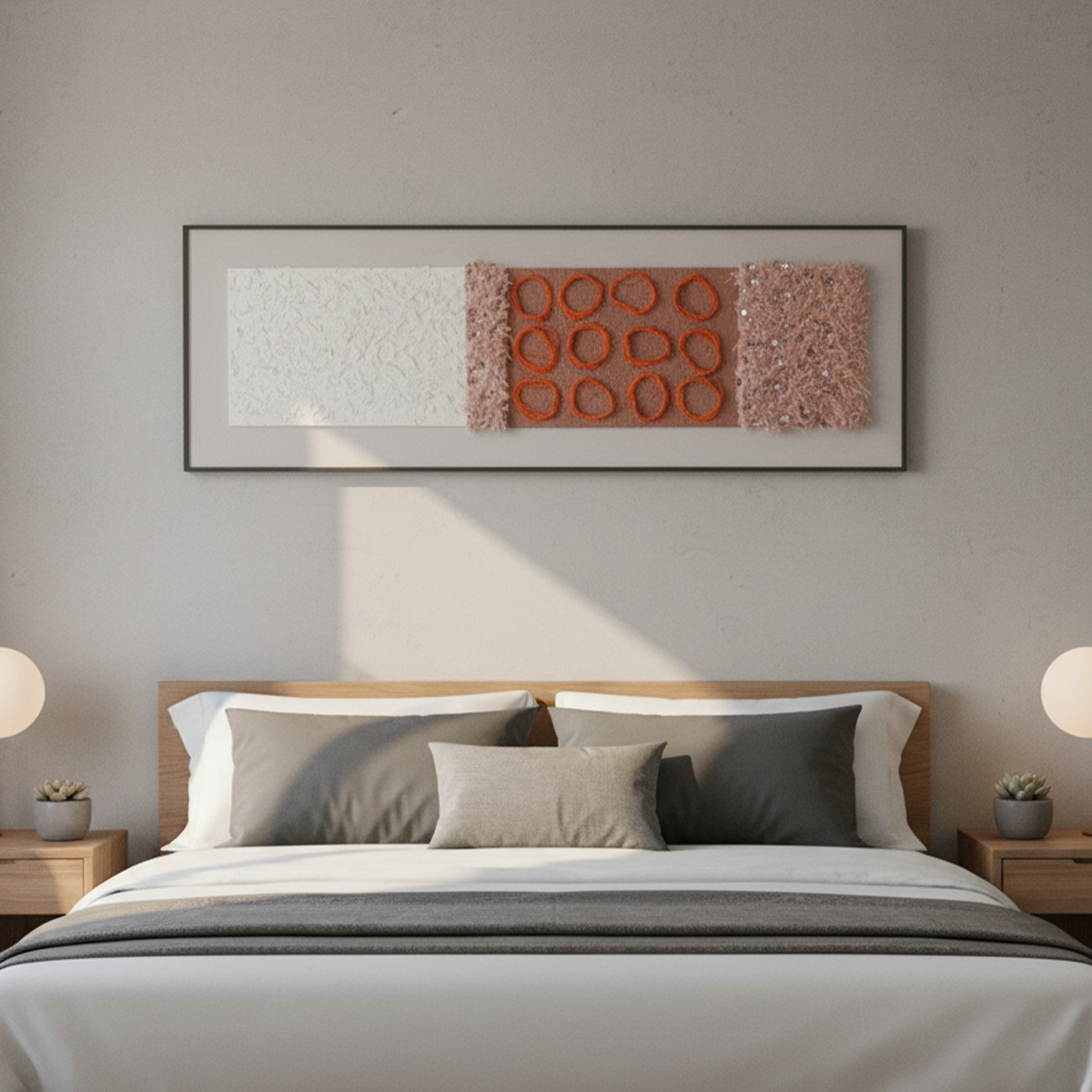 Serenity Tactile Trio Handmade 3D Textured Wall Painting