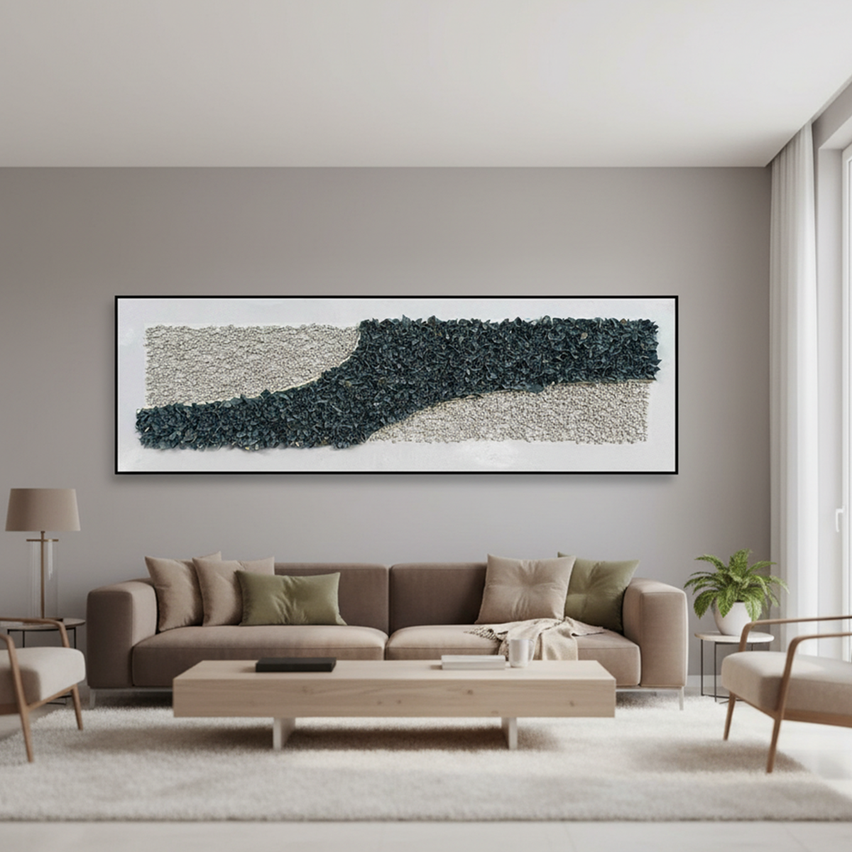 Flowing Current Handmade 3D Textured Wall Painting