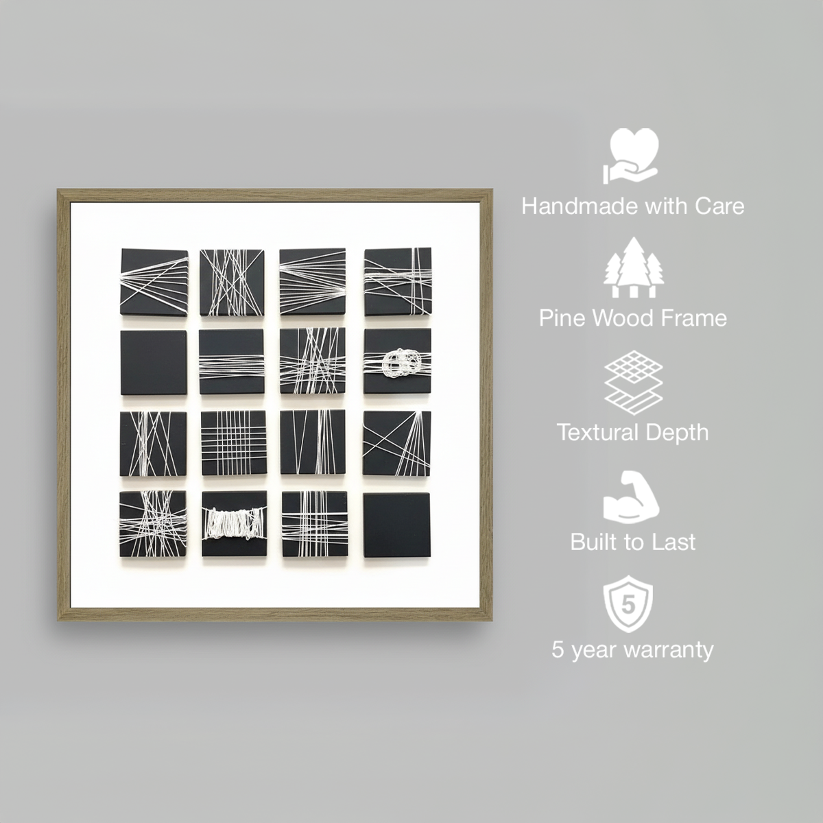 Lume Noir Handmade 3D Textured Wall Painting