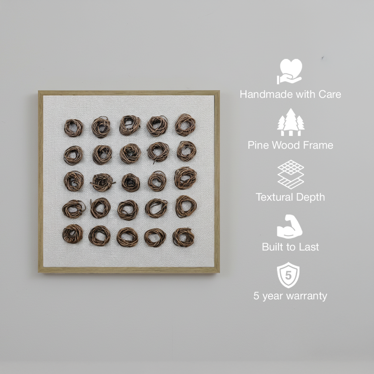 Woven Grid Handmade 3D Textured Wall Painting