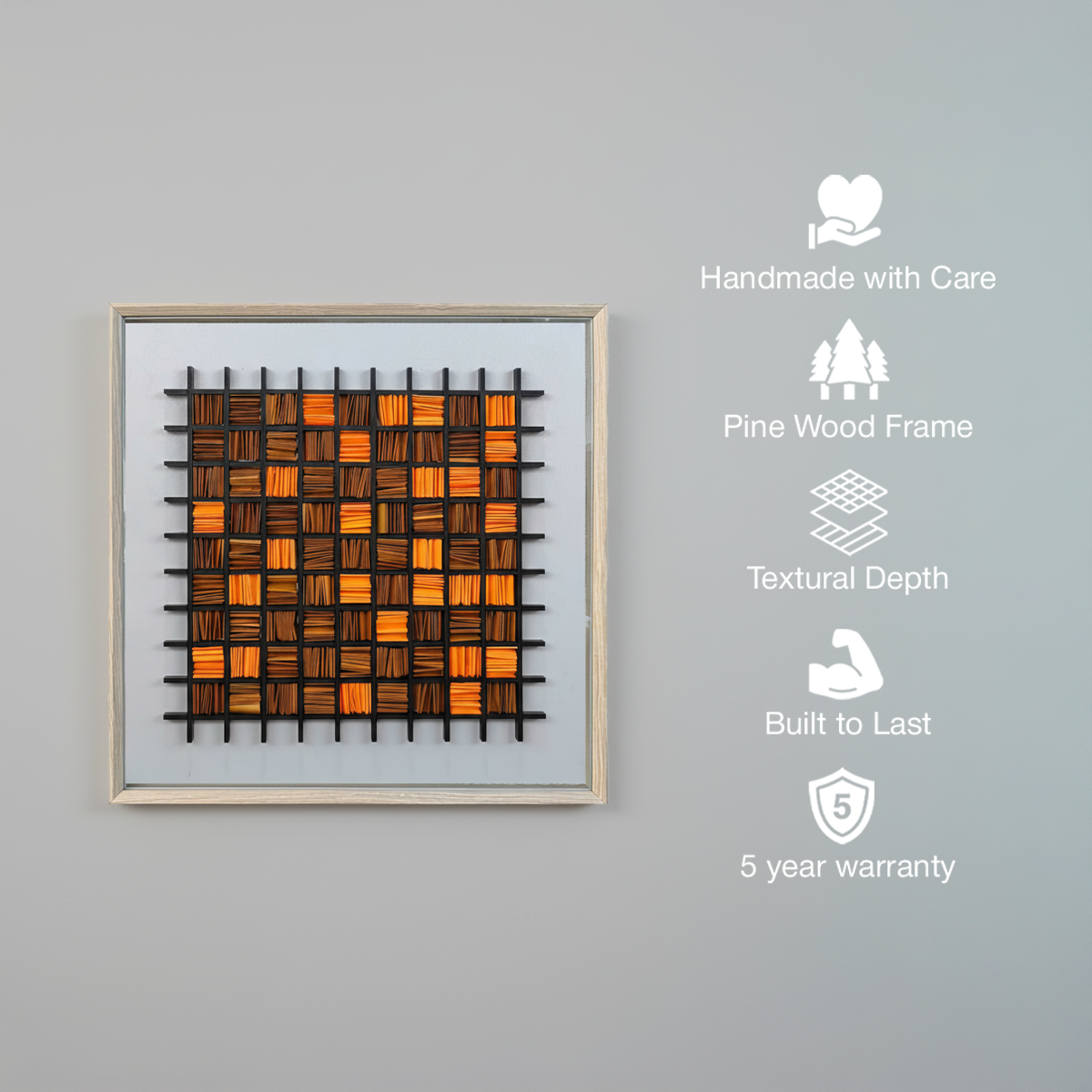 Ember Weave Handmade 3D Textured Wall Painting