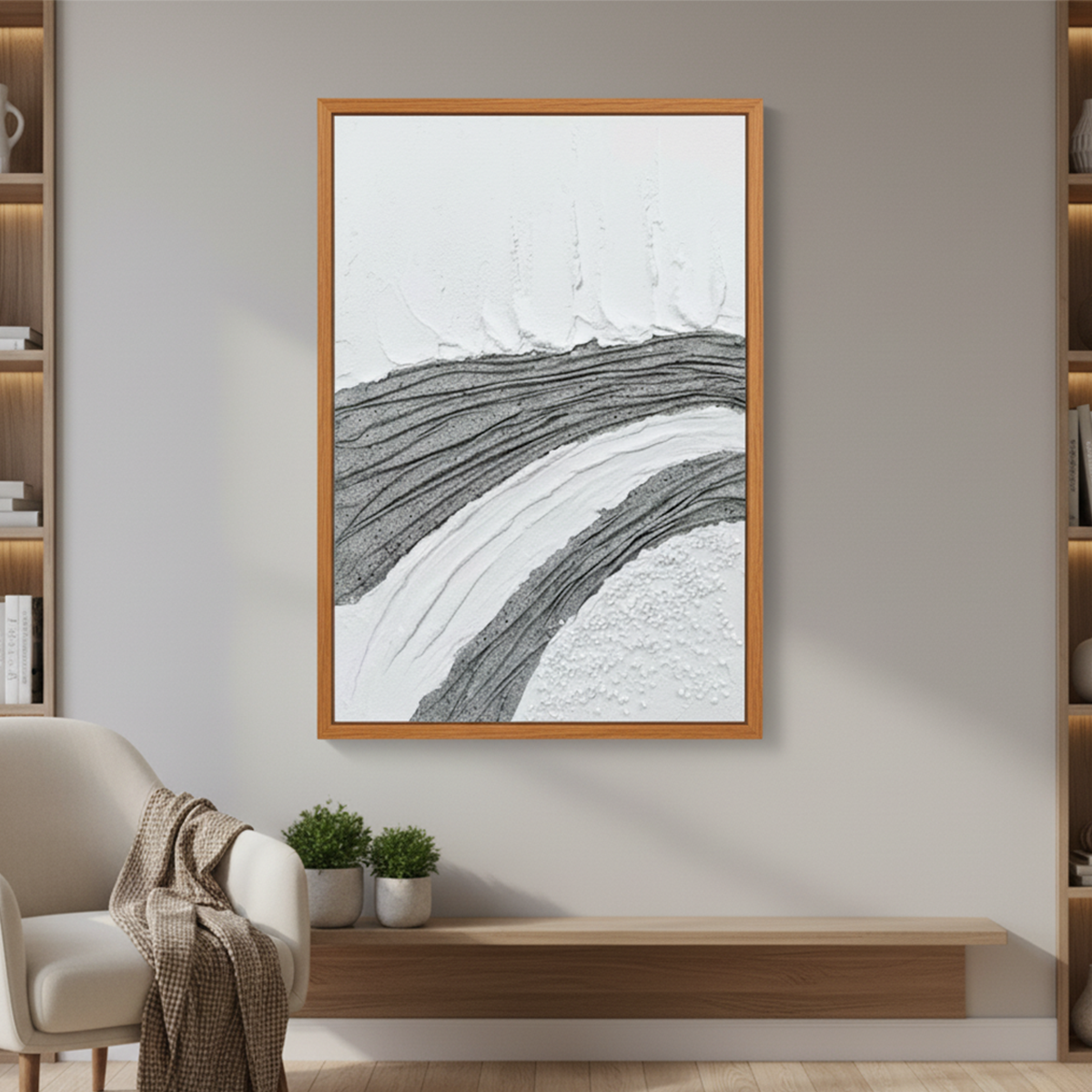Tranquil Currents Handmade 3D Textured River Wall Painting
