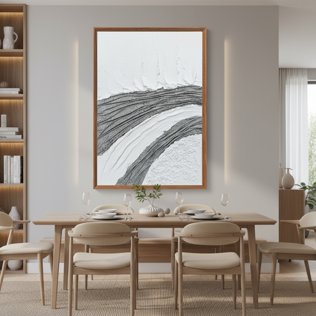 Tranquil Currents Handmade 3D Textured River Wall Painting