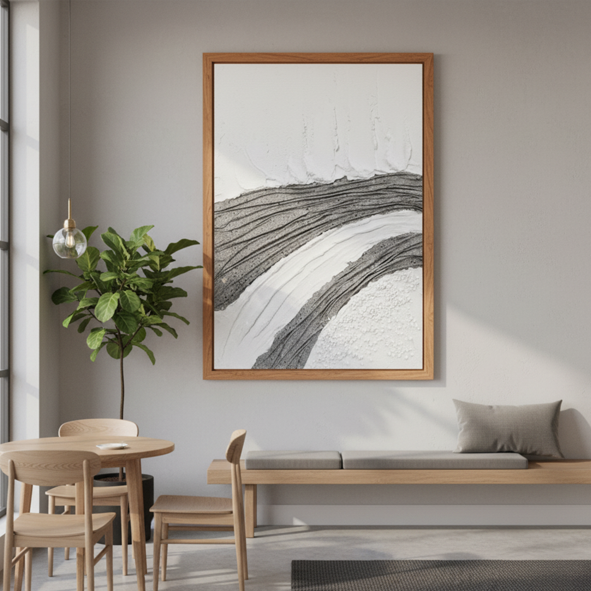 Tranquil Currents Handmade 3D Textured River Wall Painting