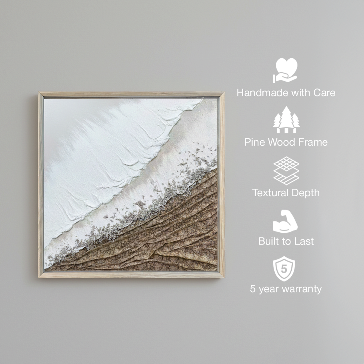 Shoreline Whisper Handmade 3D Textured Wall Painting