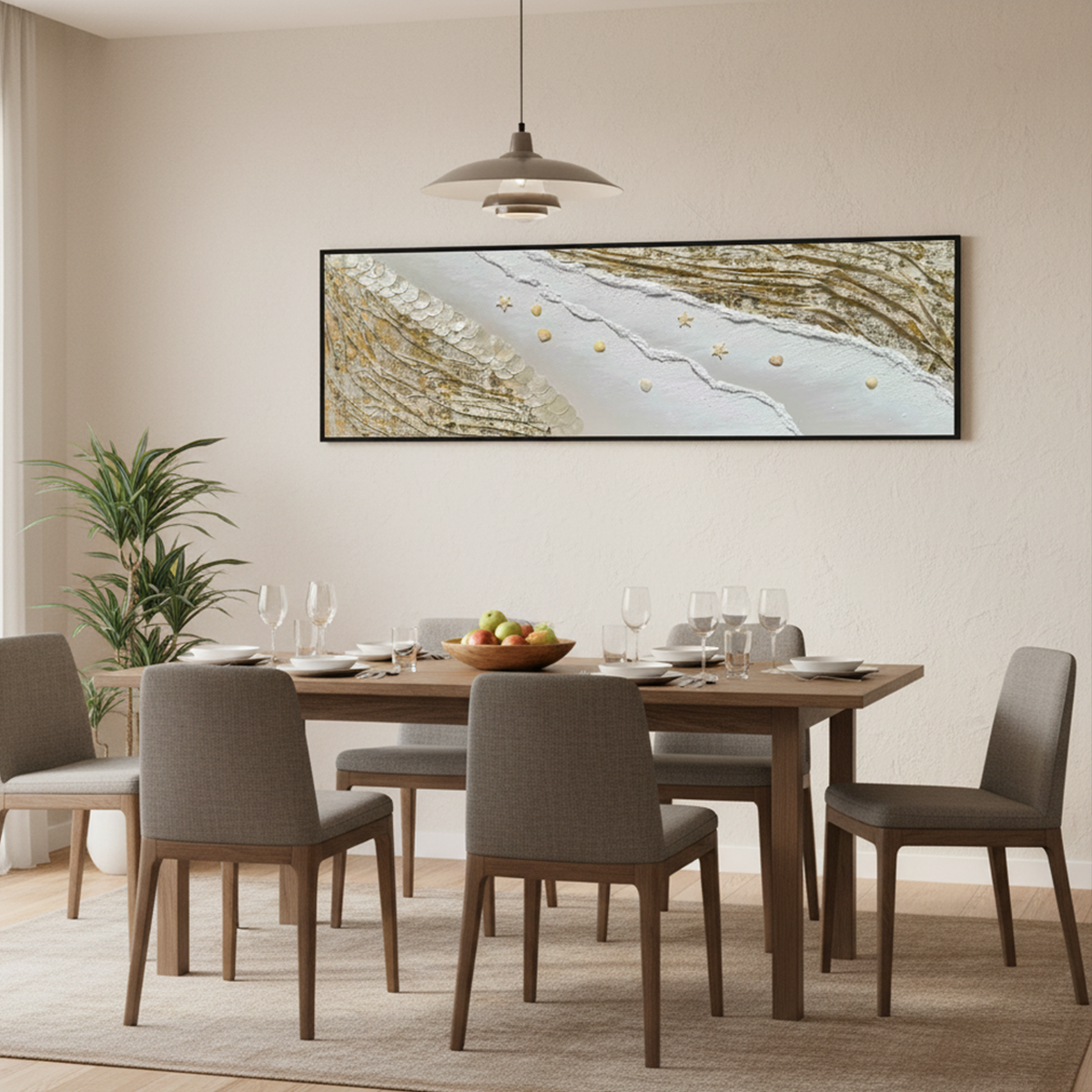 Golden Tide Handmade 3D Textured Wall Painting