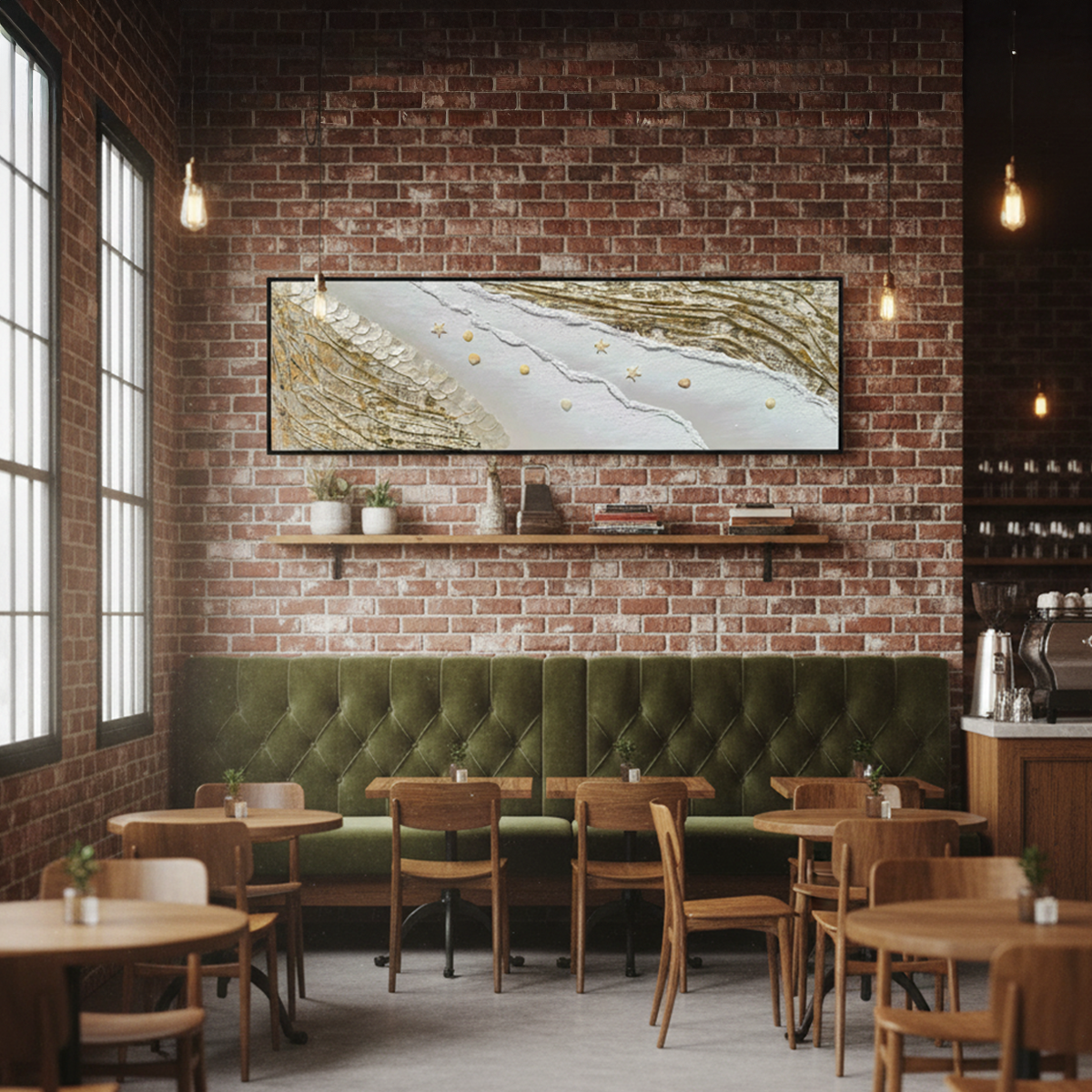 Golden Tide Handmade 3D Textured Wall Painting