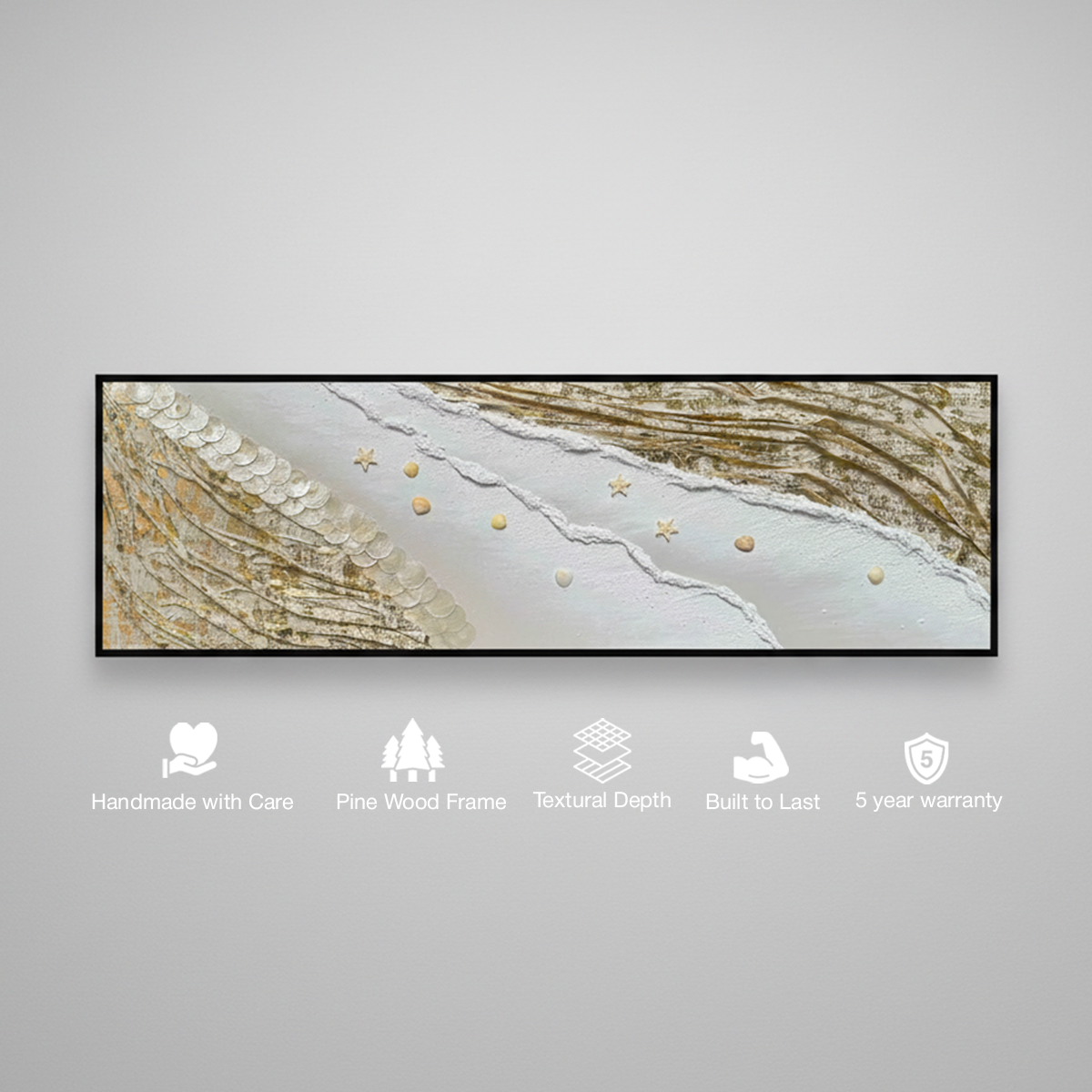 Golden Tide Handmade 3D Textured Wall Painting
