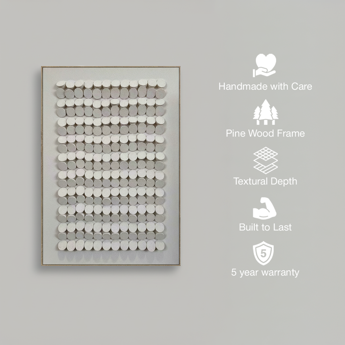 Zen Grid Handmade 3D Textured Wall Painting