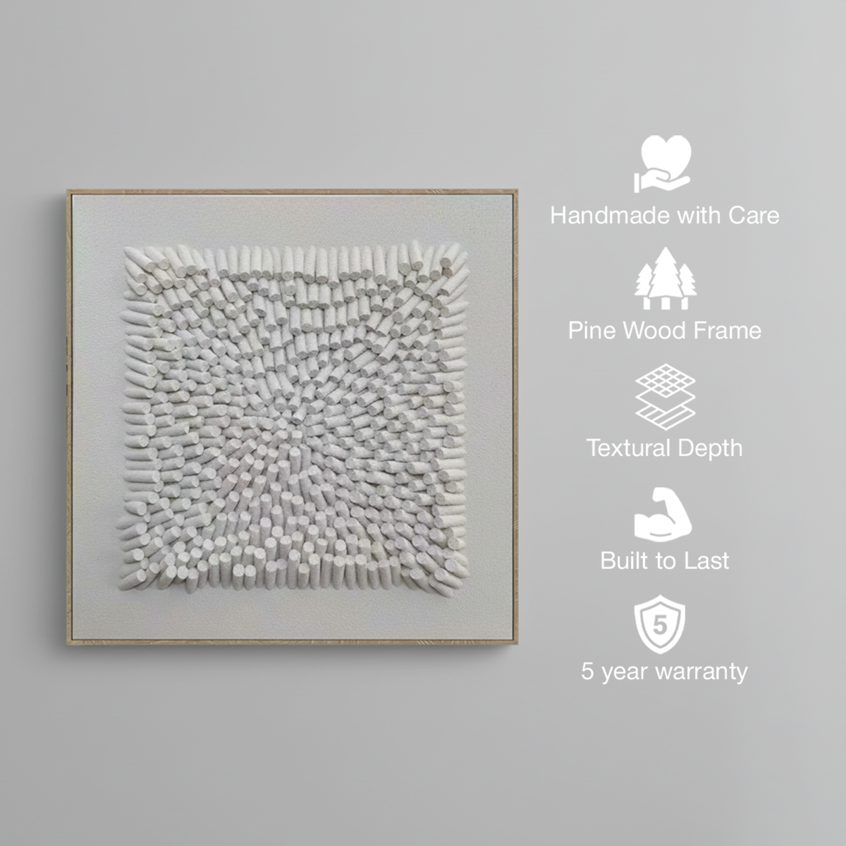 Lunar Veil Handmade 3D Textured Wall Painting
