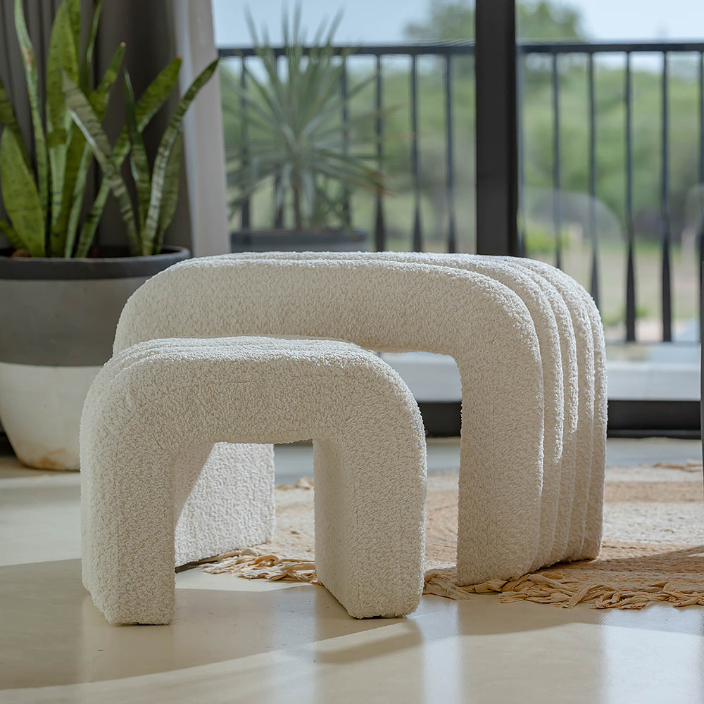 Arcadia Boucle Pouf Bench