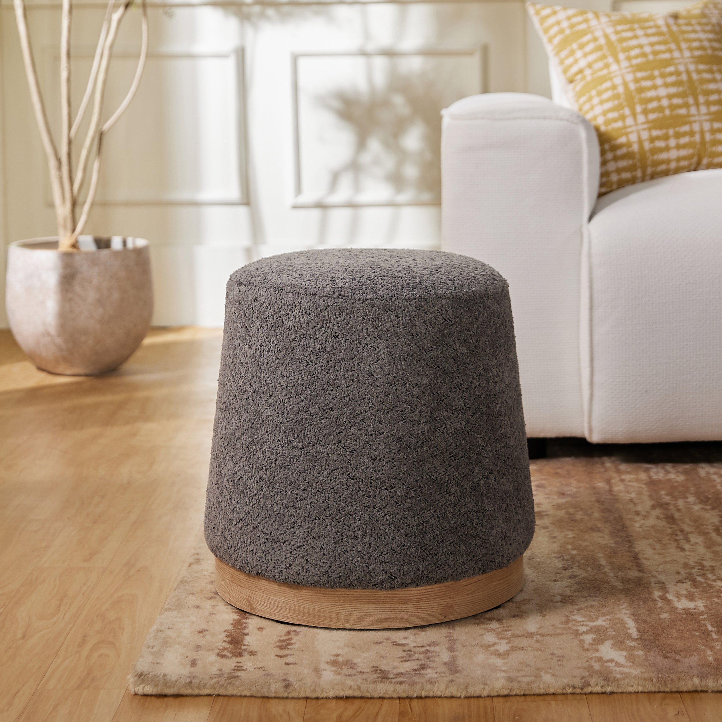 Nestle Bouclé Pouf Stool