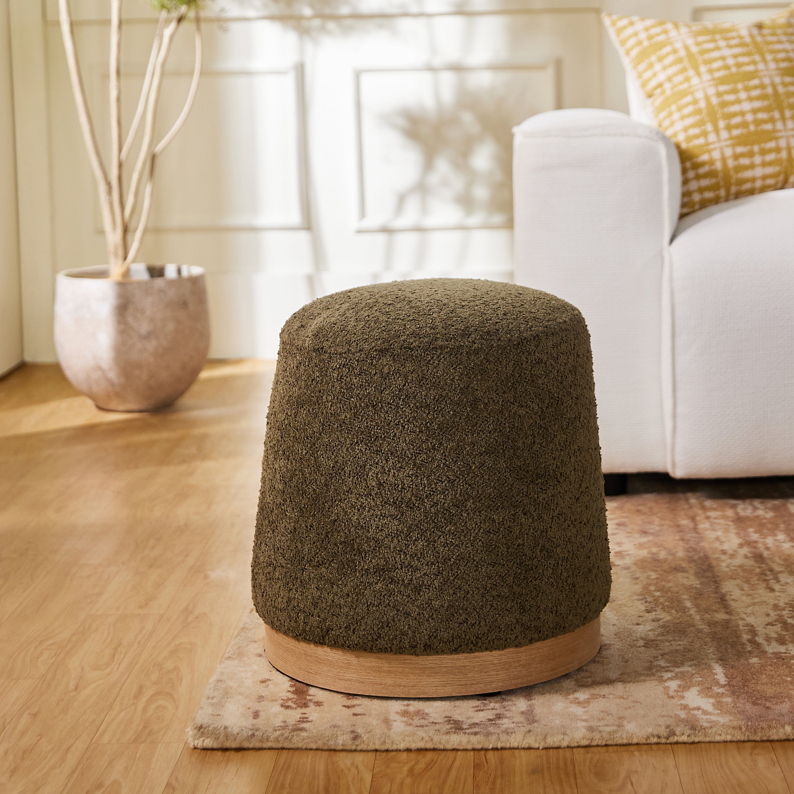 Nestle Bouclé Pouf Stool