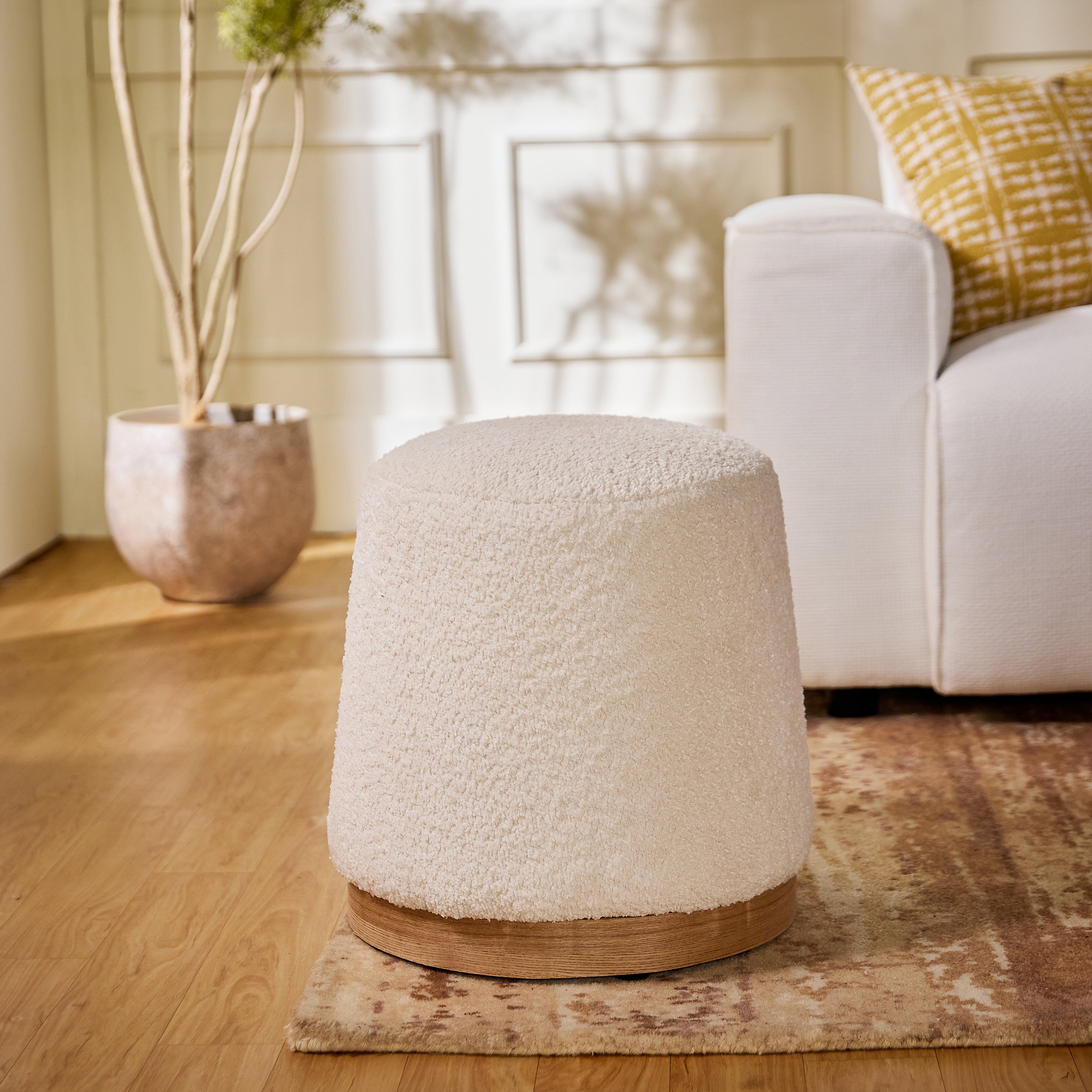 Nestle Bouclé Pouf Stool