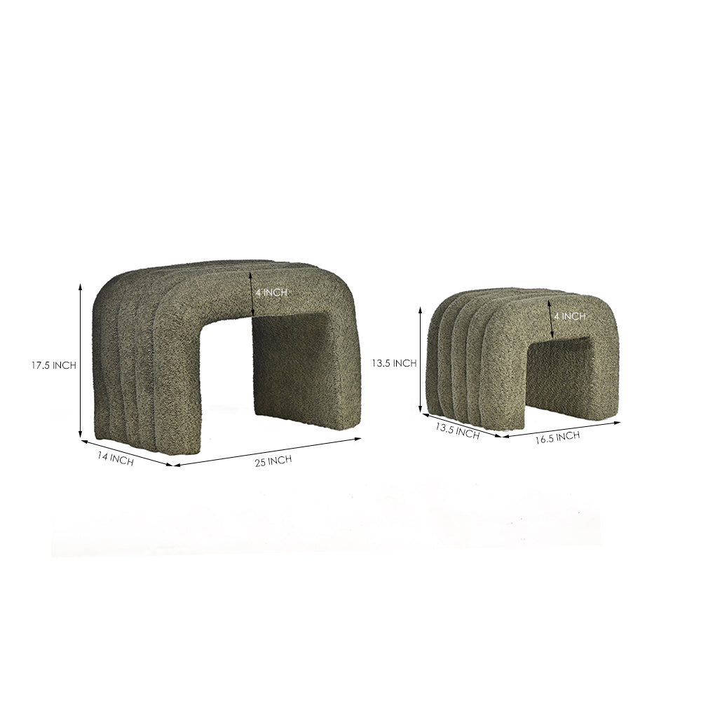 Arcadia Boucle Pouf Bench