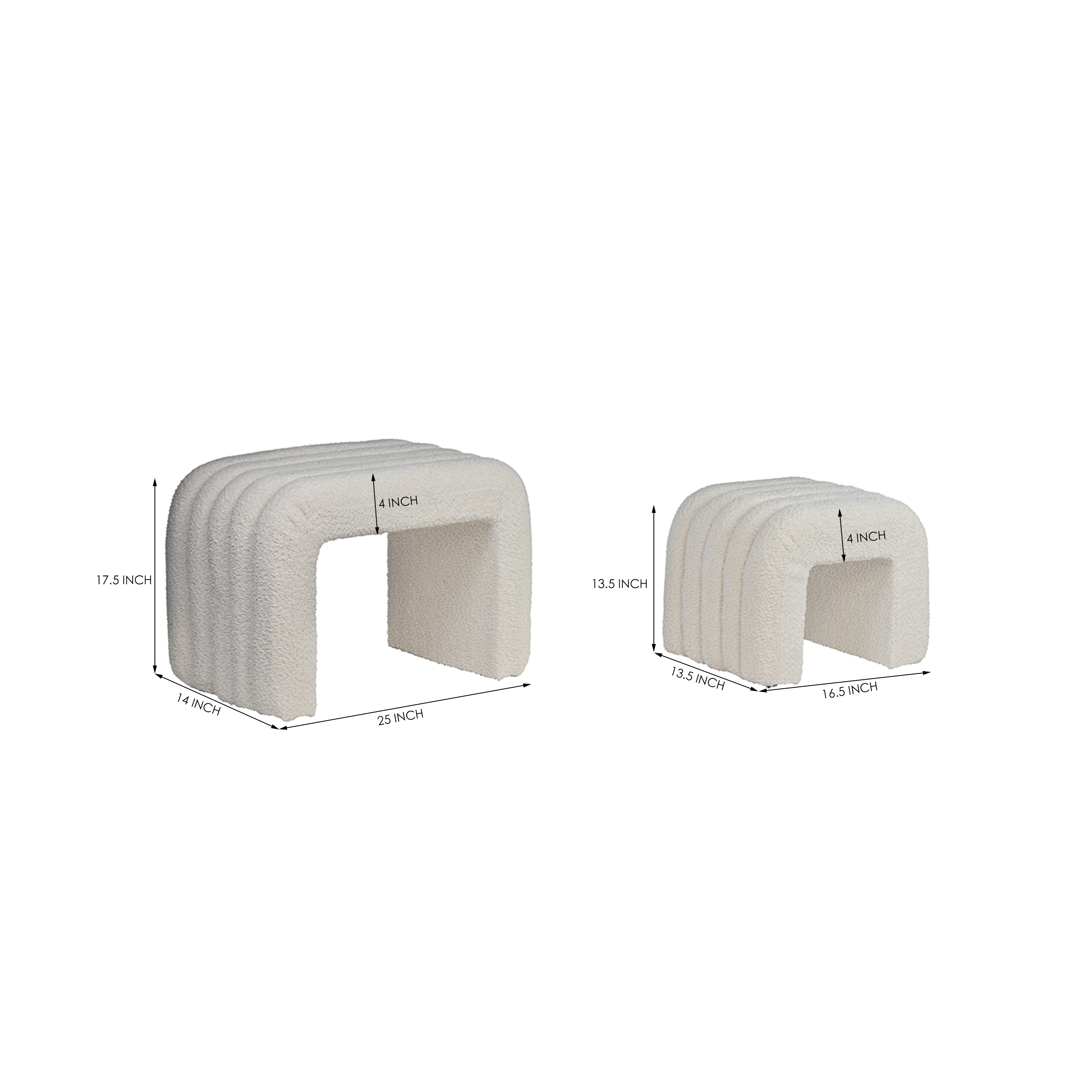 Arcadia Boucle Pouf Bench