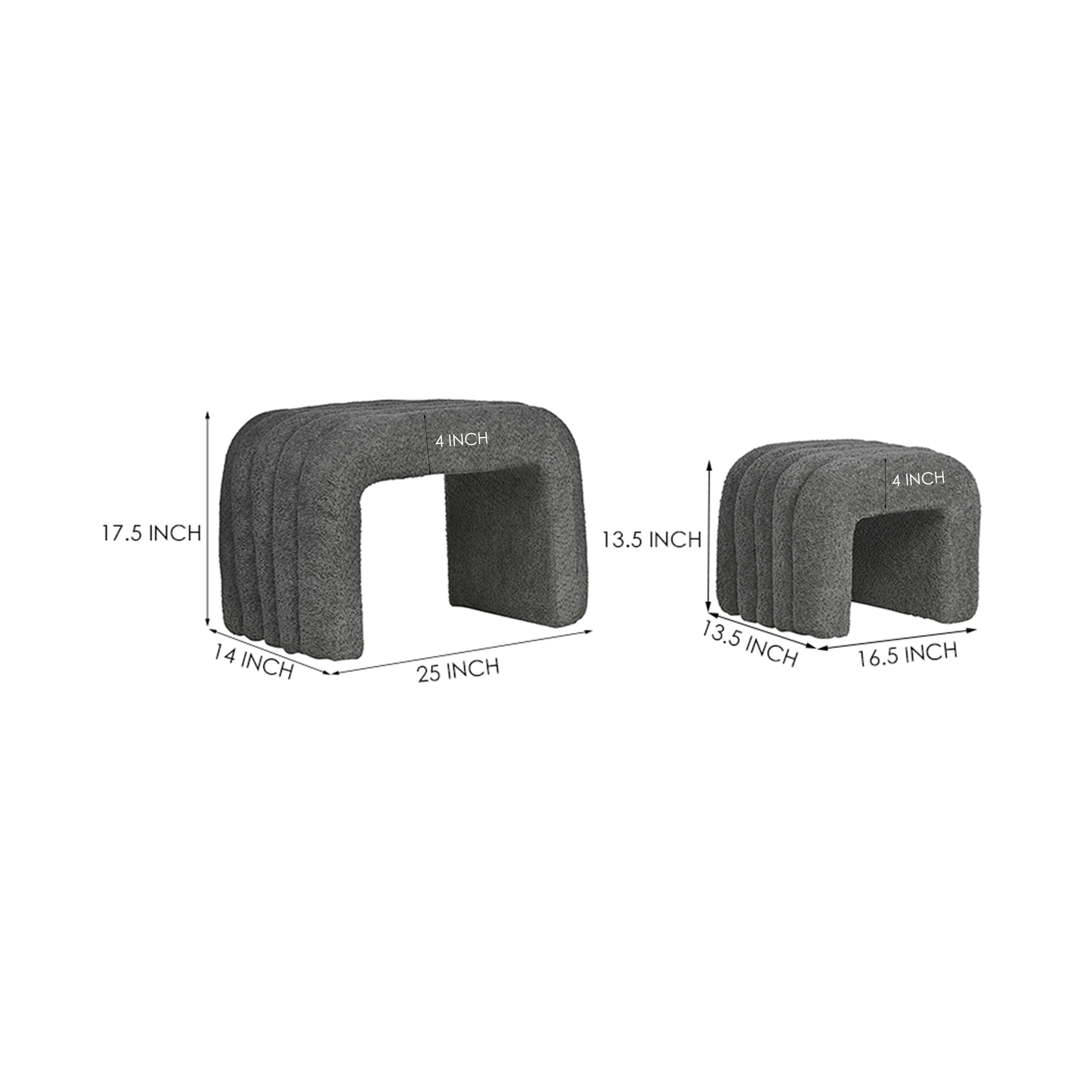 Arcadia Boucle Pouf Bench