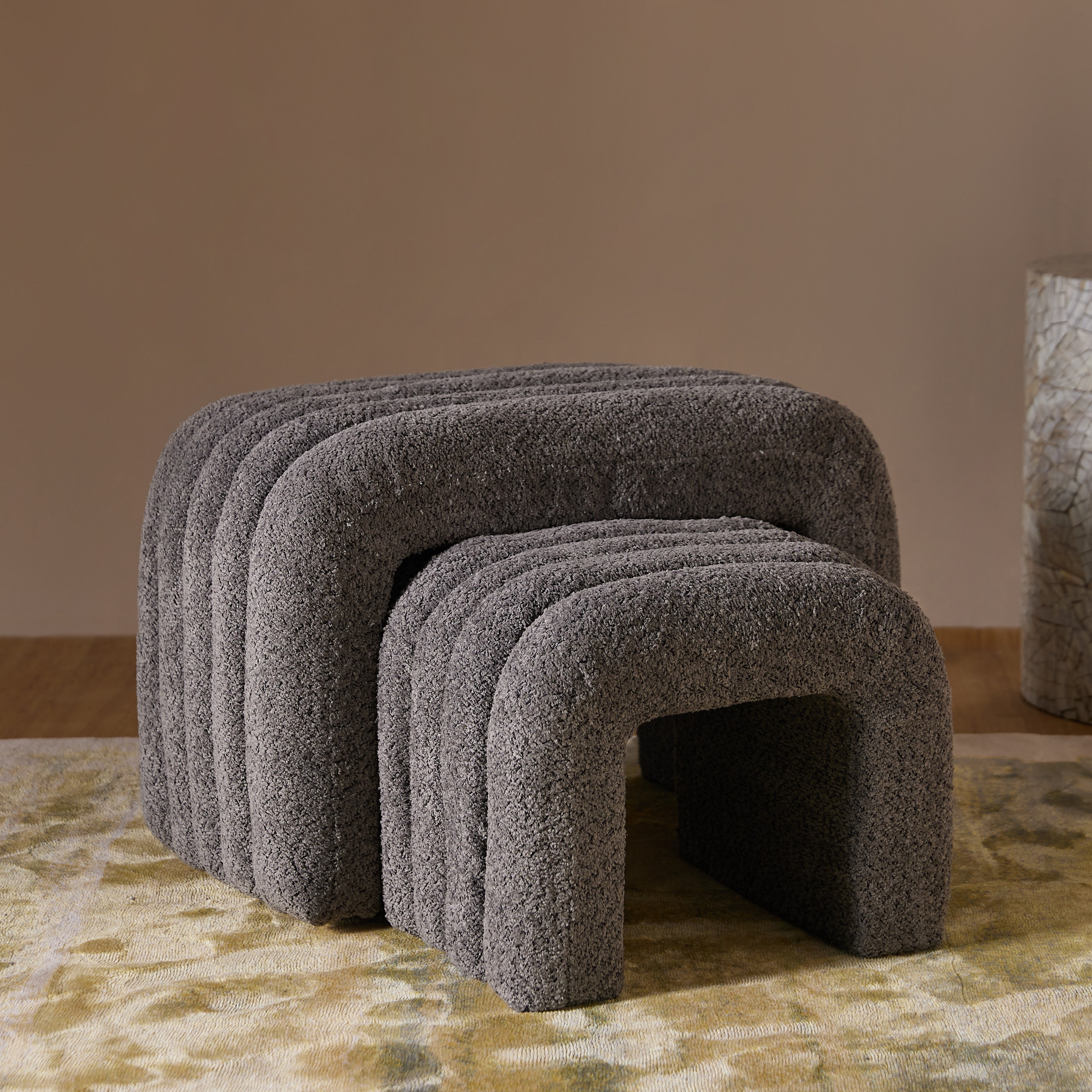 Arcadia Boucle Pouf Bench